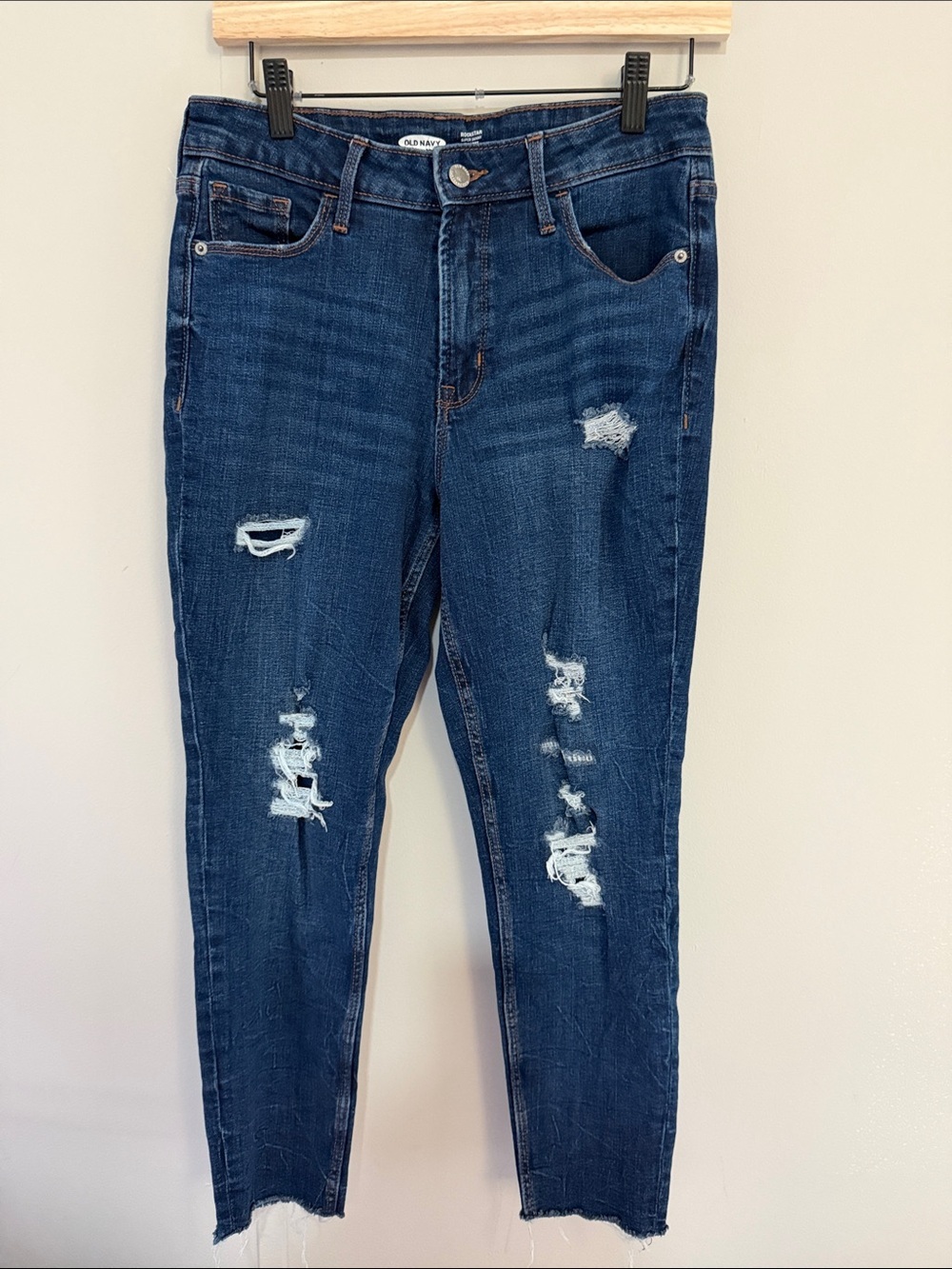 Old Navy Blue Distressed Skinny Jeans